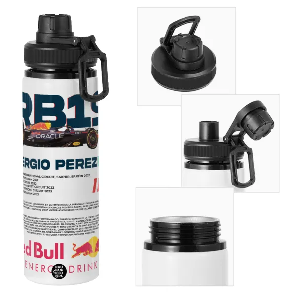Redbull Sergio Perezi — Μεταλλικό παγούρι νερού με καπάκι ασφαλείας, αλουμινίου 850ml