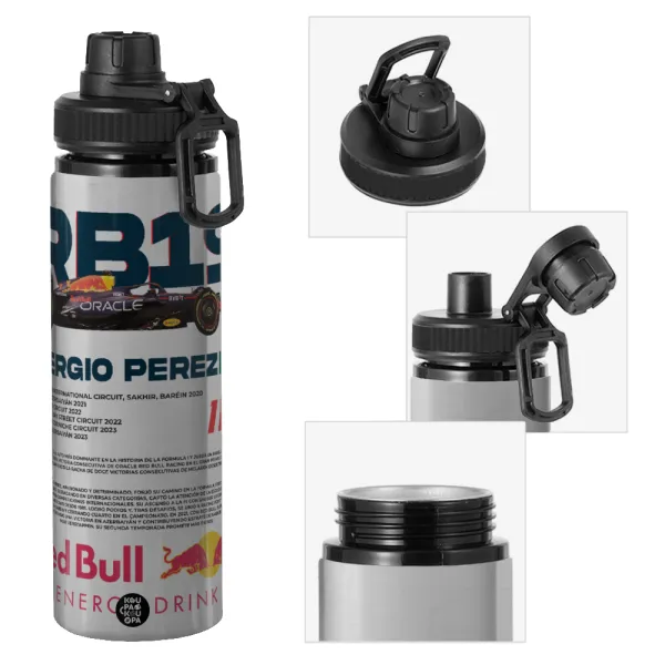 Redbull Sergio Perezi — Μεταλλικό παγούρι νερού με καπάκι ασφαλείας, αλουμινίου 850ml