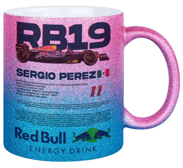 Redbull Sergio Perezi — Κούπα Χρυσή/Μπλε Glitter, κεραμική, 330ml
