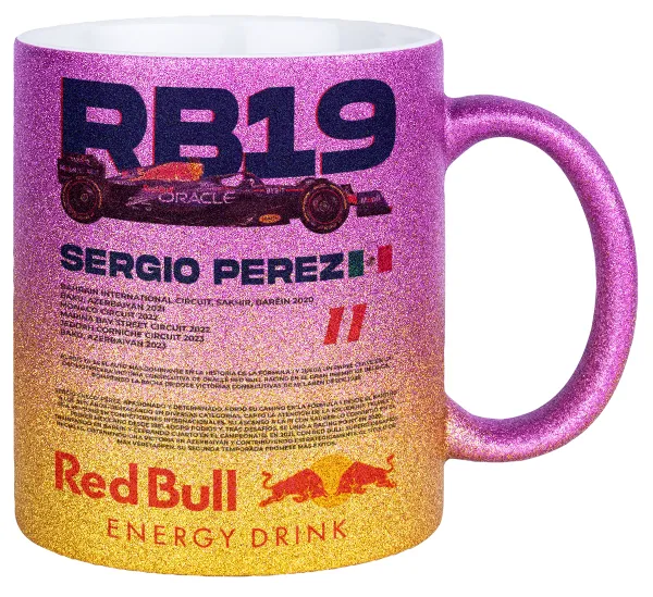 Redbull Sergio Perezi — Κούπα Χρυσή/Ροζ Glitter, κεραμική, 330ml