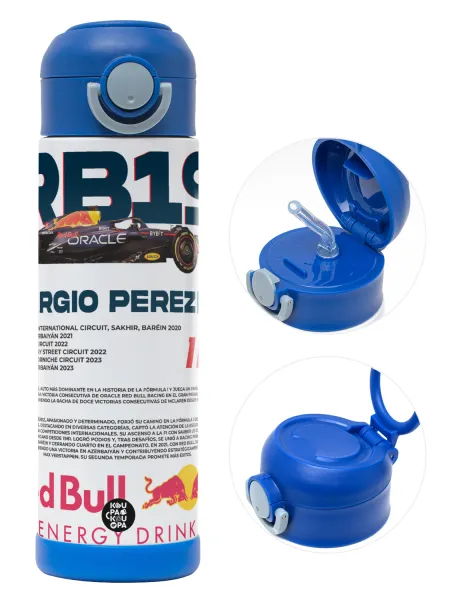Redbull Sergio Perezi — Παιδικό παγούρι θερμό, ανοξείδωτο, με καλαμάκι ασφαλείας, ΜΠΛΕ (500ml)