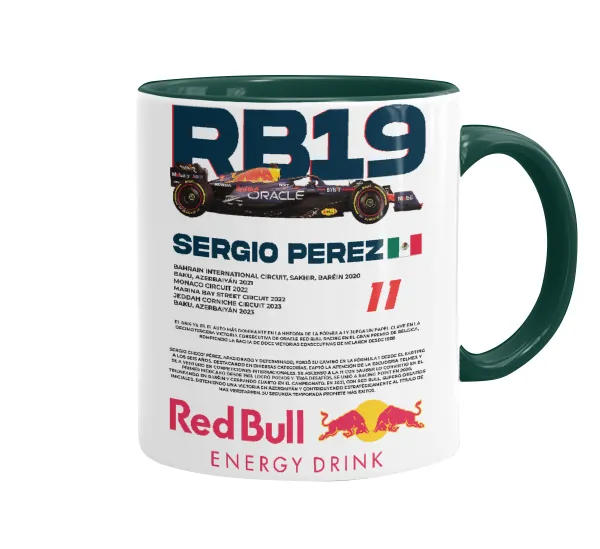 Redbull Sergio Perezi — Κούπα χρωματιστή πράσινη, κεραμική, 330ml