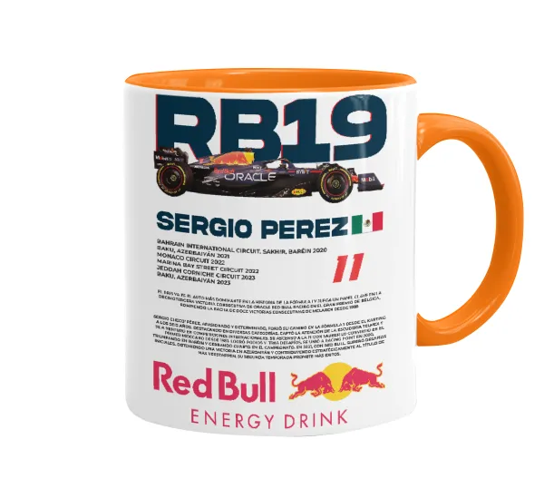 Redbull Sergio Perezi — Κούπα χρωματιστή πορτοκαλί, κεραμική, 330ml