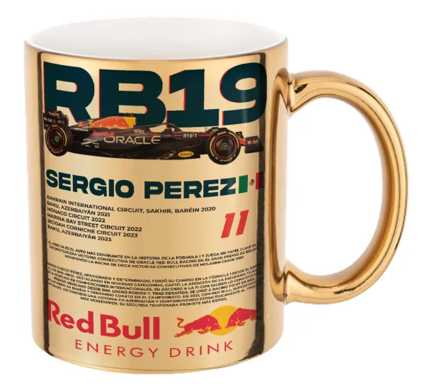 Redbull Sergio Perezi — Κούπα κεραμική, χρυσή καθρέπτης, 330ml