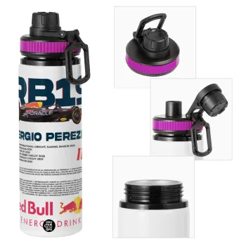 Redbull Sergio Perezi, Μεταλλικό παγούρι νερού με καπάκι ασφαλείας, αλουμινίου 850ml