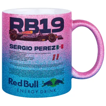 Redbull Sergio Perezi, Κούπα Χρυσή/Μπλε Glitter, κεραμική, 330ml