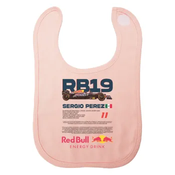 Redbull Sergio Perezi, Σαλιάρα με Σκρατς ΡΟΖ 100% Organic Cotton (0-18 months)