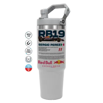 Redbull Sergio Perezi, GREY color, 890ml (30oz) stainless Steel Tumbler with Handle