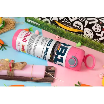 Redbull Sergio Perezi, Easter candle, Childrens hot water bottle, stainless steel, with safety straw, PINK (500ml)
