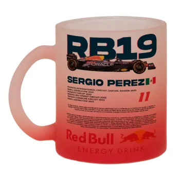 Redbull Sergio Perezi, Κούπα γυάλινη δίχρωμη με βάση το κόκκινο ματ, 330ml