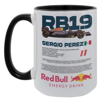 Redbull Sergio Perezi, Κούπα Mega 15oz, κεραμική Μαύρη, 450ml