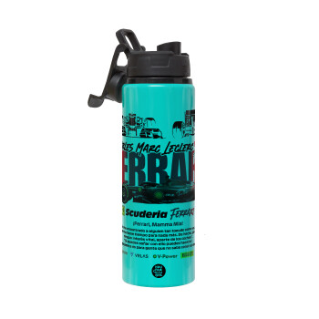 F1 Ferrari, Μεταλλικό παγούρι νερού με καπάκι ασφαλείας, αλουμινίου 850ml