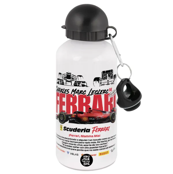 F1 Ferrari — Metal water bottle, White, aluminum 500ml