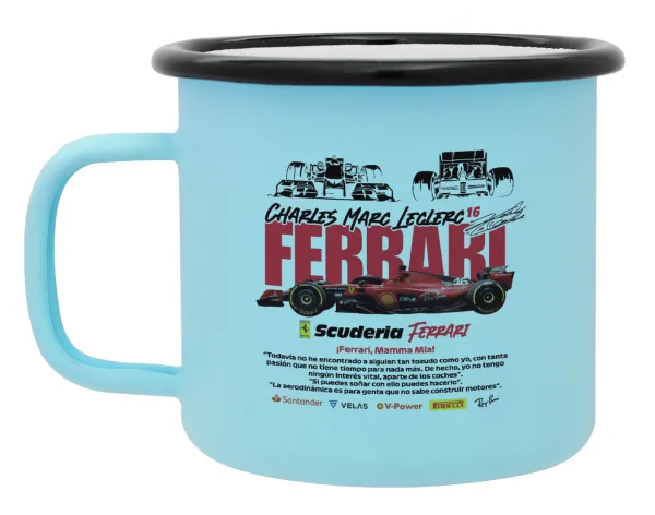 F1 Ferrari — Κούπα Μεταλλική εμαγιέ ΜΑΤ σιέλ 360ml
