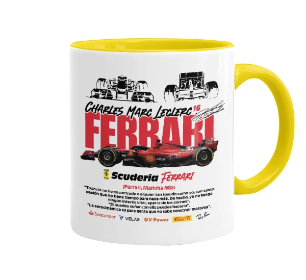 F1 Ferrari — Mug colored yellow, ceramic, 330ml