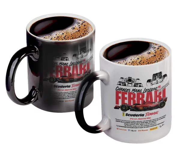 F1 Ferrari — Color changing magic Mug, ceramic, 330ml when adding hot liquid inside, the black colour desappears (1 pcs)