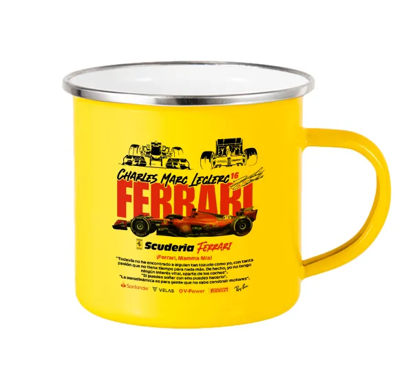 F1 Ferrari — Yellow Enamel Metallic Cup 360ml