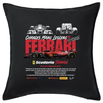 F1 Ferrari, Μαξιλάρι καναπέ Μαύρο 100% βαμβάκι, περιέχεται το γέμισμα (50x50cm)