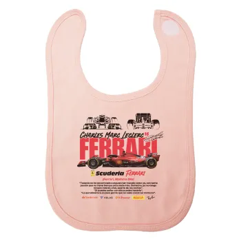 F1 Ferrari, Σαλιάρα με Σκρατς ΡΟΖ 100% Organic Cotton (0-18 months)