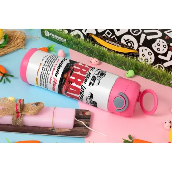 F1 Ferrari, Easter candle, Childrens hot water bottle, stainless steel, with safety straw, PINK (500ml)