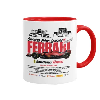 F1 Ferrari, Κούπα χρωματιστή κόκκινη, κεραμική, 330ml