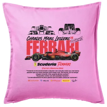 F1 Ferrari, Μαξιλάρι καναπέ ΡΟΖ 100% βαμβάκι, περιέχεται το γέμισμα (50x50cm)