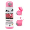 Children's hot water bottle, stainless steel, with safety straw, PINK (500ml)