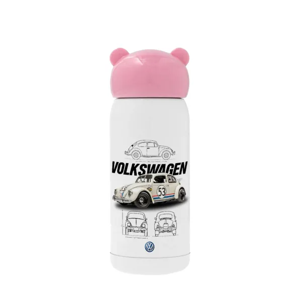 Volkswagen Beetle — Pink stainless steel thermal flask, 320ml