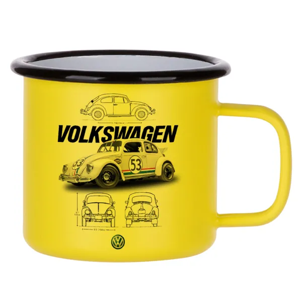 Volkswagen Beetle — Metallic enamel MATT Yellow cup 360ml