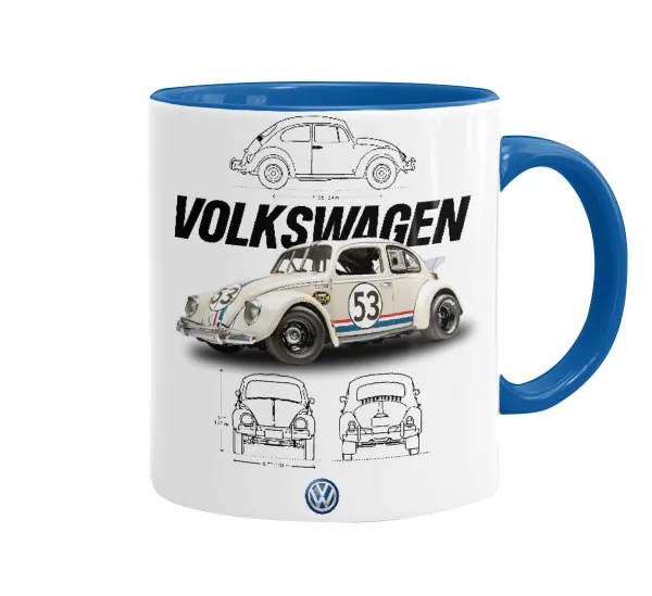 Volkswagen Beetle — Κούπα χρωματιστή μπλε, κεραμική, 330ml
