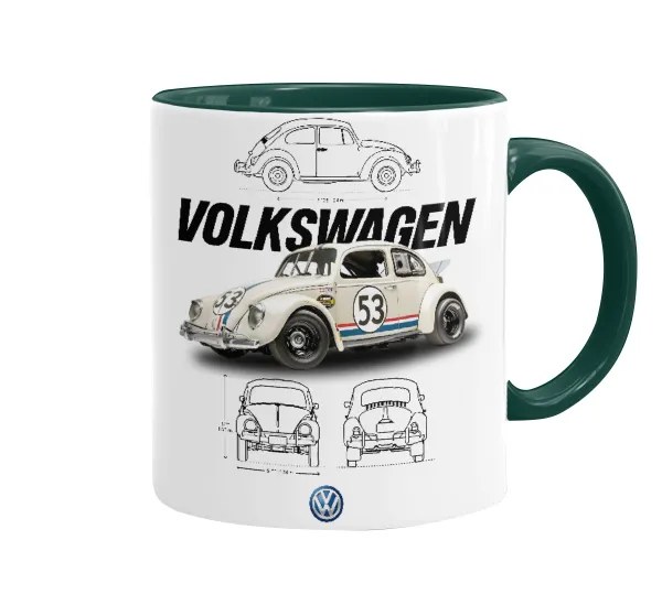 Volkswagen Beetle — Κούπα χρωματιστή πράσινη, κεραμική, 330ml