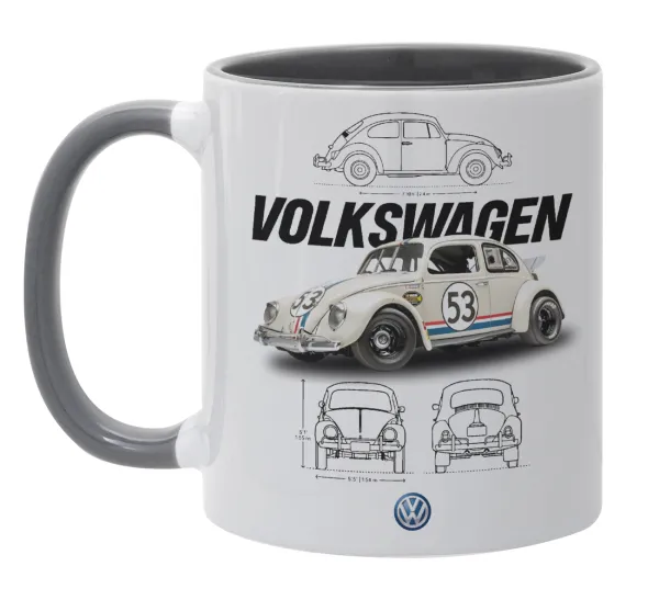Volkswagen Beetle — Κούπα χρωματιστή γκρι, κεραμική, 330ml