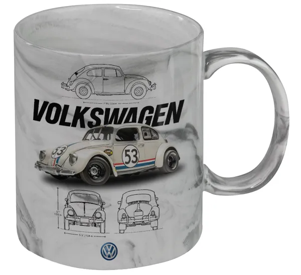 Volkswagen Beetle — Κούπα κεραμική, marble style (μάρμαρο), 330ml