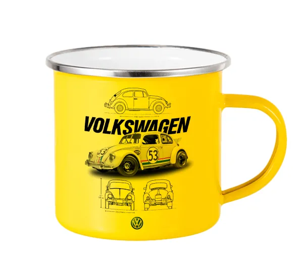 Volkswagen Beetle — Κούπα Μεταλλική εμαγιέ Κίτρινη 360ml