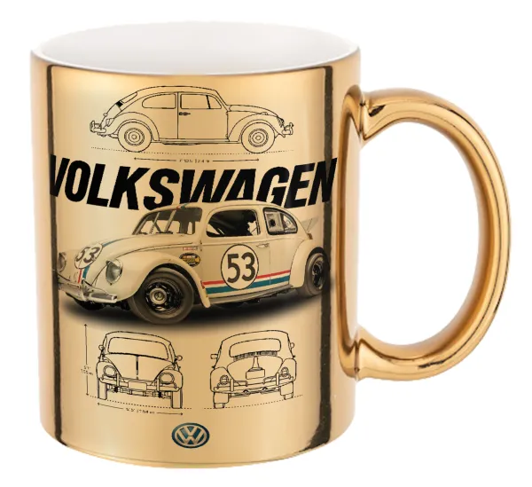 Volkswagen Beetle — Mug ceramic, gold mirror, 330ml