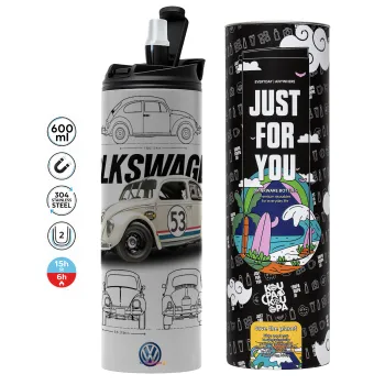 Volkswagen Beetle, Tumbler stainless steel GREY 600ml