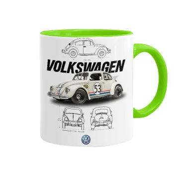 Volkswagen Beetle, Κούπα χρωματιστή βεραμάν, κεραμική, 330ml