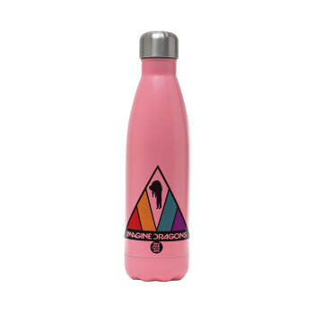 Imagine Dragons, Metal mug thermos Pink Mat (Stainless steel), double wall, 500ml