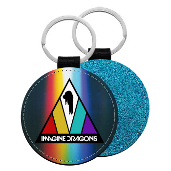 Imagine Dragons, Μπρελόκ Δερματίνη, στρογγυλό ΜΠΛΕ (5cm)