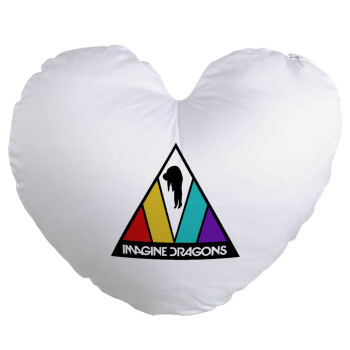 Imagine Dragons, Μαξιλάρι καναπέ καρδιά 40x40cm περιέχεται το  γέμισμα