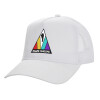 Structured Trucker Adult Hat, with Mesh, WHITE (100% COTTON, ADULT, UNISEX, ONE SIZE)