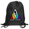 Backpack pouch GYMBAG Black, with pocket (40x48cm) & thick cords