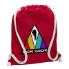 Backpack pouch GYMBAG Red, with pocket (40x48cm) & thick cords