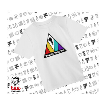 Imagine Dragons, Άνετο παιδικό T-Shirt ΛΕΥΚΟ από 100% βαμβάκι, για κάθε μέρα. Vegan & OEKO-TEX πιστοποιημένο.
