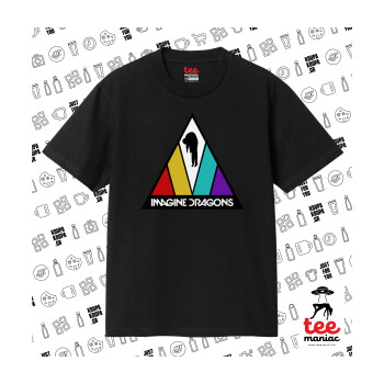 Imagine Dragons, Κλασικό T-Shirt, διπλής ραφής, χωρίς πλευρικές ραφές ΜΑΥΡΟ από 100% βαμβάκι. Vegan & OEKO-TEX πιστοποιημένο.