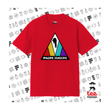 Imagine Dragons, Κλασικό T-Shirt, διπλής ραφής, χωρίς πλευρικές ραφές ΚΟΚΚΙΝΟ από 100% βαμβάκι. Vegan & OEKO-TEX πιστοποιημένο.