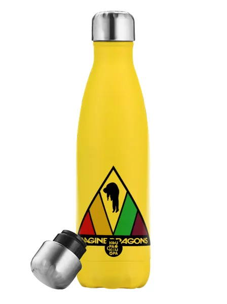 Imagine Dragons — Yellow Stainless Steel Metallic Thermos, double-walled, 500ml