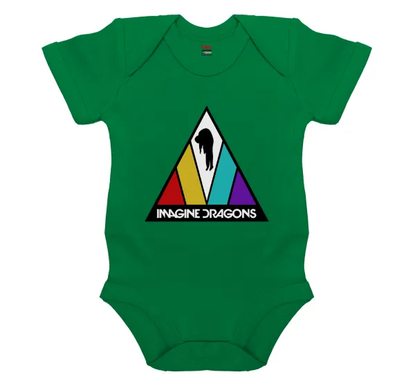 Imagine Dragons — Βρεφικό φορμάκι μωρού, ΠΡΑΣΙΝΟ, 100% Organic Cotton, κοντομάνικο