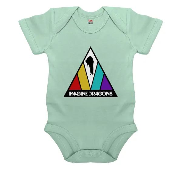 Imagine Dragons — Βρεφικό φορμάκι μωρού, 0-18 μηνών, mint, 100% Organic Cotton, κοντομάνικο