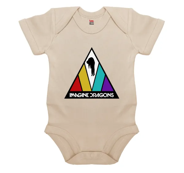 Imagine Dragons — Short-sleeve baby bodysuit, 0-18 months, natural (ecru), 100% organic cotton
